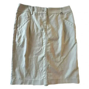 new york and company skirt size 12 khaki back pleats